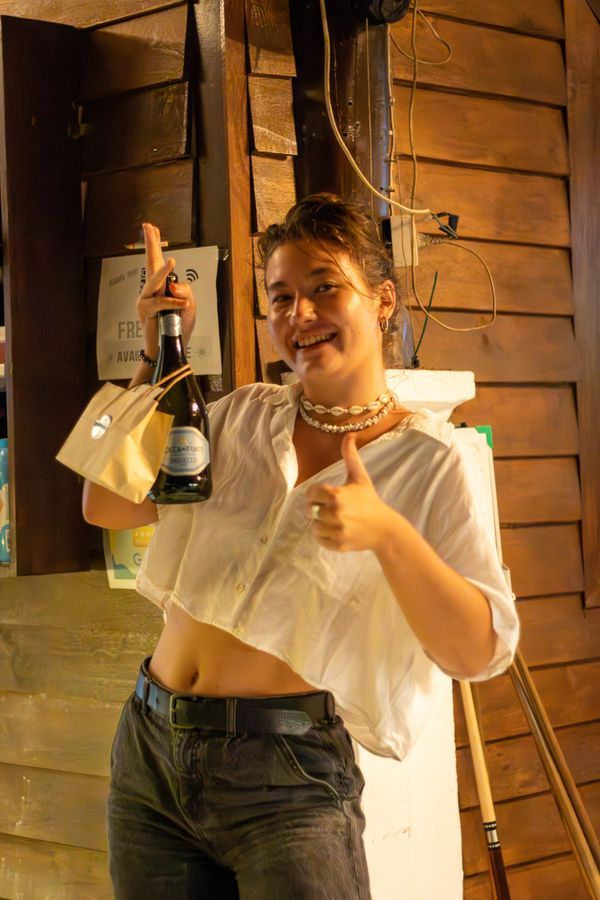 Customer celebrating nightlife